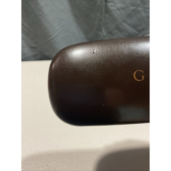 Gucci Hard Clam Shell Sunglasses Case, Dark Brown Genuine Leather - Picture 7 of 10